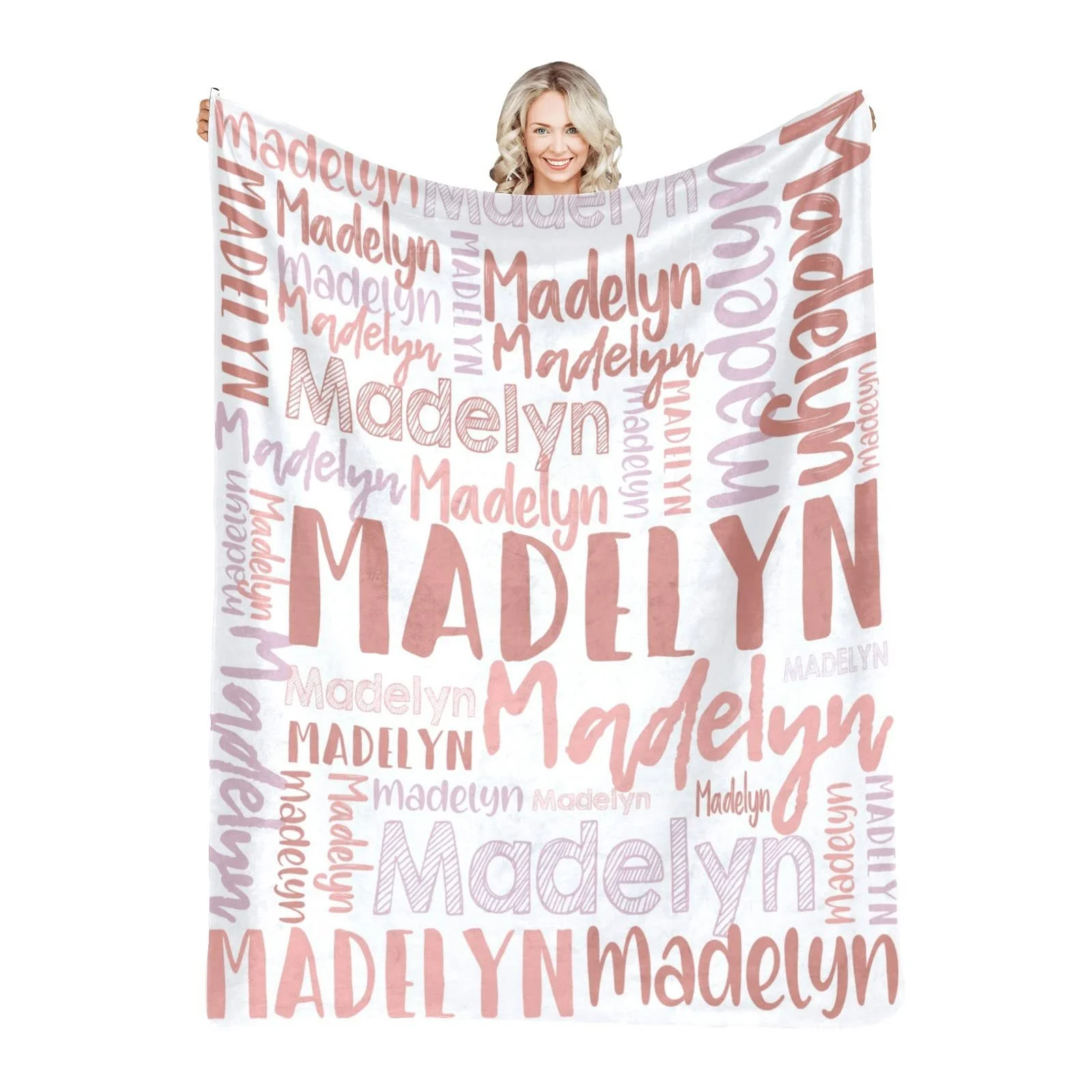 Personalized Flannel Baby Blanket - 30 Color Options, Custom Name, Monochrome Fleece Gift