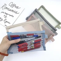 1/3/5pcs Transparent Mesh Pencil Case Simple Desk Organizer for Office & School Supplies Visible Exam Special Pencil Bag 1