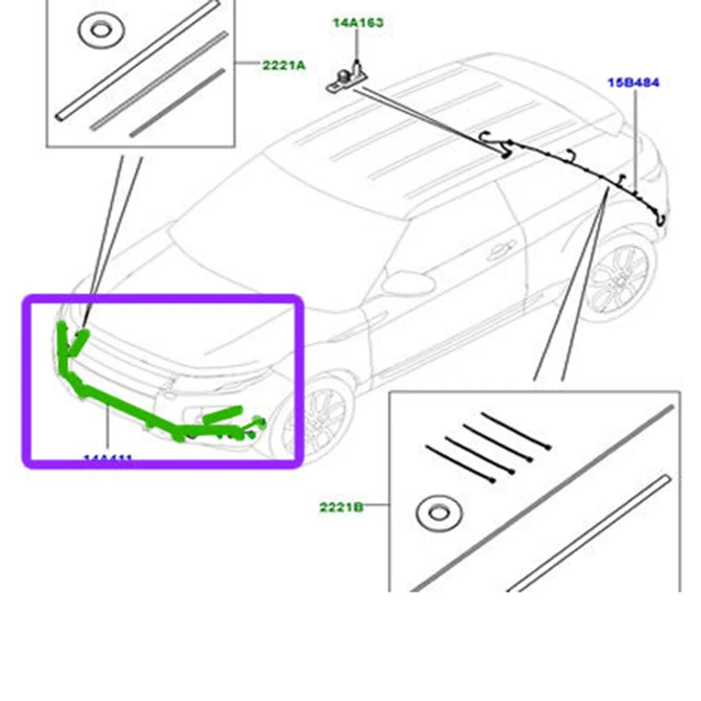 Car Front Bumper Parking Sensors Wiring Harness LR086547 For Land Rover Range Rover Evoque 2012-