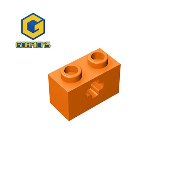 Gobricks10pcs 벽돌 1X2 크로스 홀 32064 31493 과 호환 어린이 장난감 조립 빌딩 블록 기술