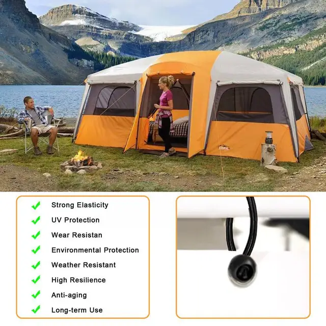 5Db Fekete Golyó Sátor Rögzítse A Zsinórokat Elasztikus Tartó Huzal Rögzített Kötél Ponyomautó Kötő Latex Fészer Napellenző N7H5 - Image 6