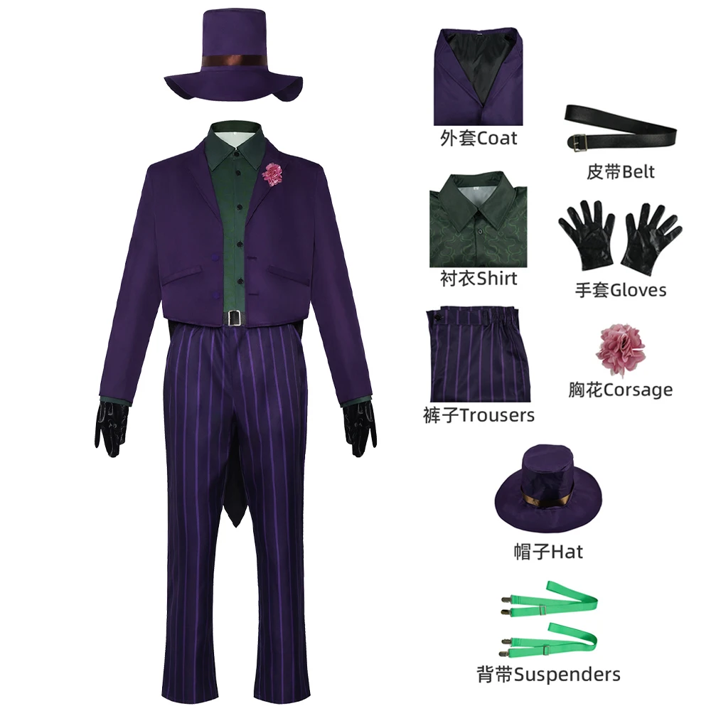 Mortal Kombat 11 Clown Joker Coat Shirt Top and Pants Cosplay