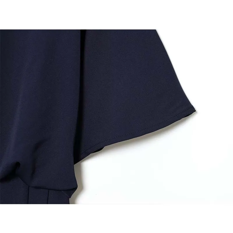 2025 Fashion Pleated Long Dresses for Women Summer Autumn Short Sleeve Midi Dress Female High Street Casual Dresses