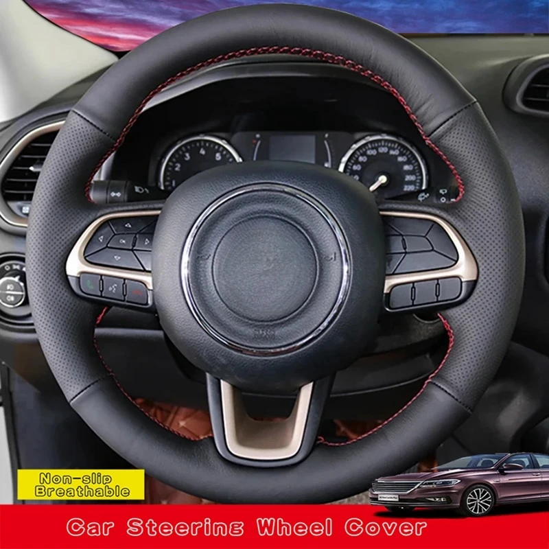 Coprivolante Per Jeep Compass 2017-2018 E Renegade 2015-2018 - Pelle Microfibra, Antiscivolo, Colore Arancione