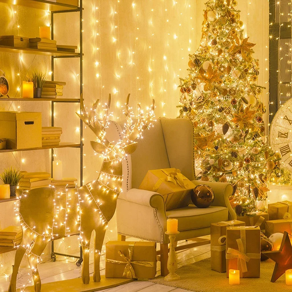 Led 문자열 요정 조명 크리스마스 5M10M20M50M 4 색 8 모드 AC220V/110V 휴일 조명 웨딩 파티 갈 랜드 장식