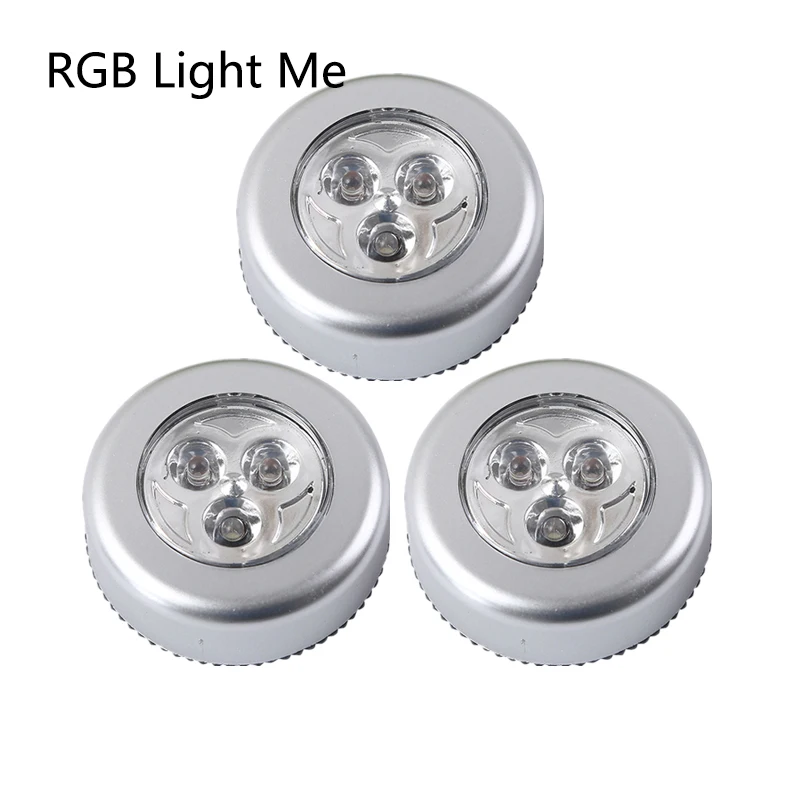 Cabinet lights 3Pcs/lot Bedroom Wardrobe Lighting Touch Control Wireless LED Battery Powered Closet Night Light