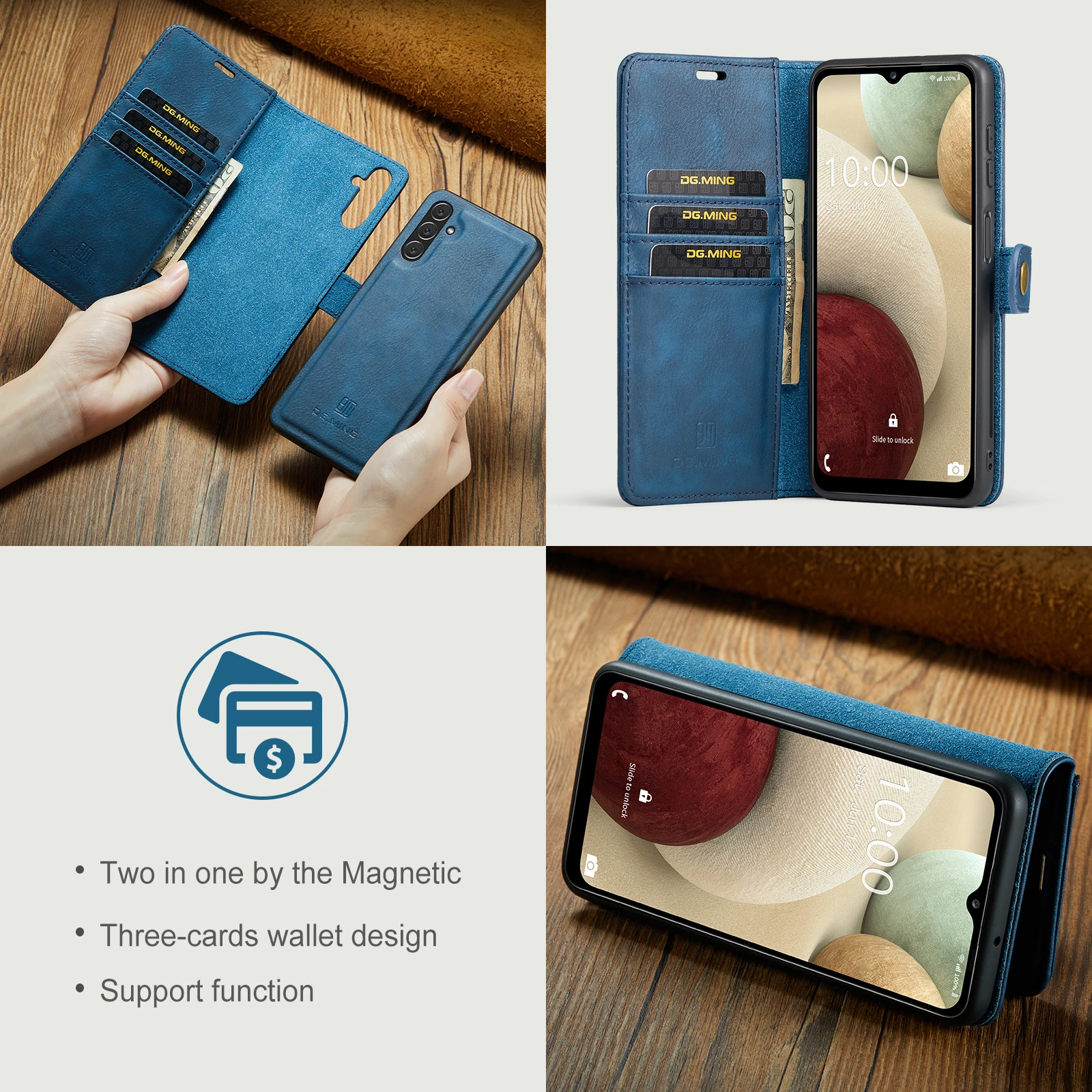 Magnetic Cow Genuine Leather Phone Wallet Case Book Stand For Samsung Galaxy A16 A15 A35 A55 A14 A24 A34 A54 A13 A23 A33 A53 A73