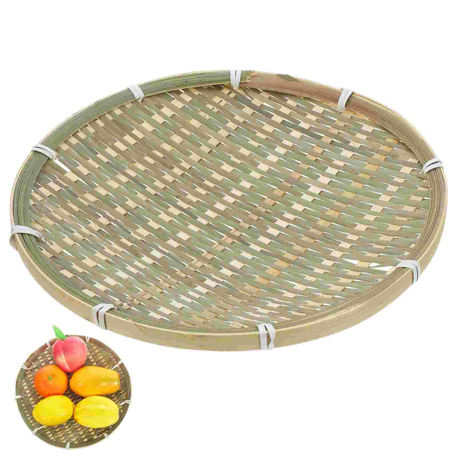 

Bamboo Storage Basket Kitchen Decore Practical Woven Tray Organización Cocina Bread Fruit Baskets