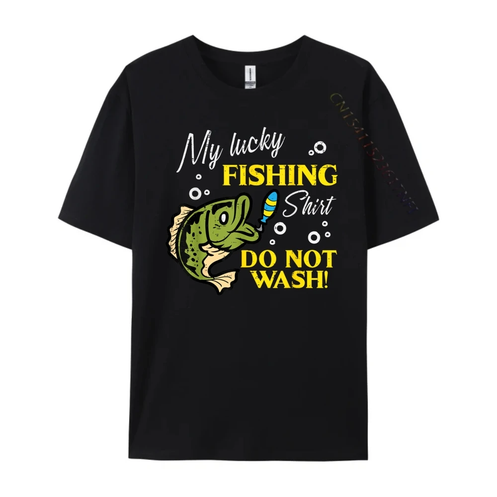 My Lucky Fishing Shirt Do 100% Cotton T-shirts Gift Idea Short Sleeve Letter Tops & Tees Loose Labor Day O-Neck Tshirts Outdoor My Lucky Fishing Shirt Do Not Wash Funny Men Women Kids Boys black