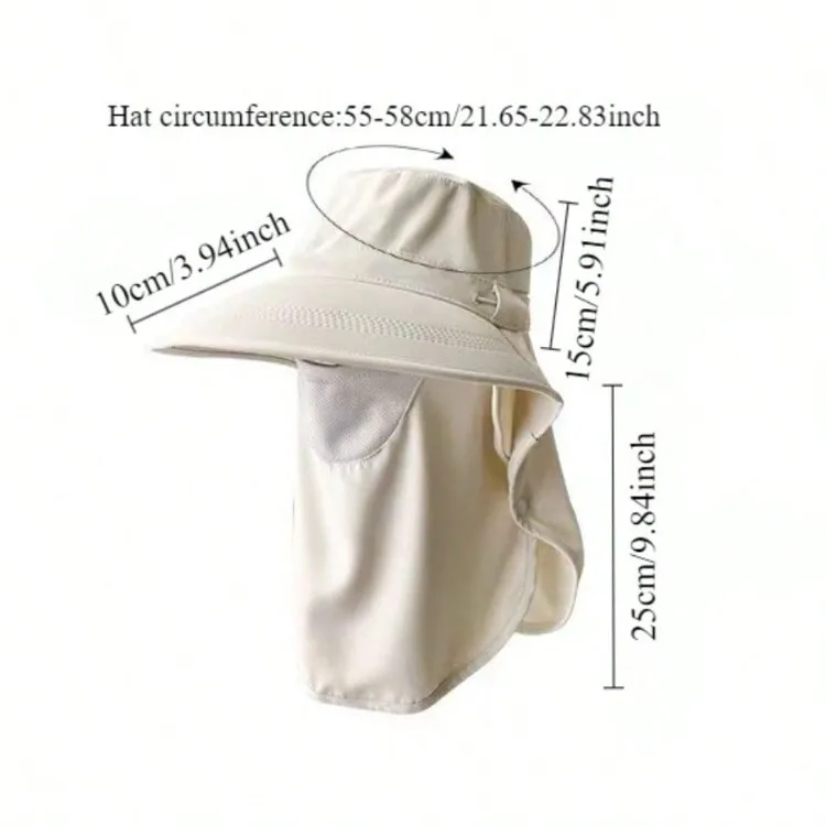 Uv Protection Summer Sun Hat With Neck Cover For Hiking_voghion.com