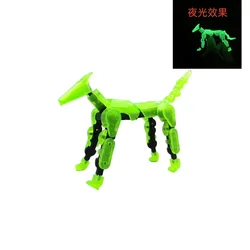Luminous Multi-Jointed Shapeshift Robot & Dog Action Figures - DIY 3D Printed Mannequin Toy Set (Luminous Dog)