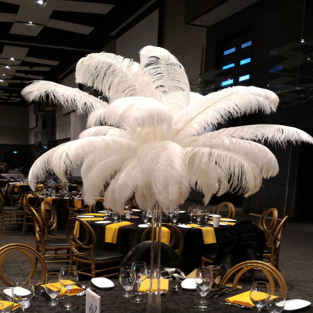 Piume di struzzo reali bianche all'ingrosso per artigianato centrotavola  per feste di matrimonio forniture per la decorazione della casa piume  Decorative