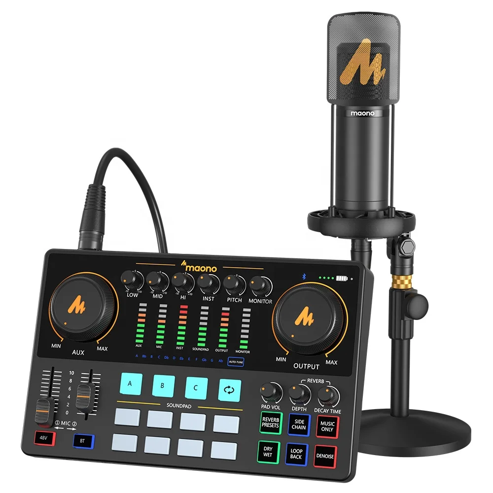 

Sudotack Studio Audio Interface Sound Card Mixer Condenser Microphones Noise Cancelling card PC Podcast Cards