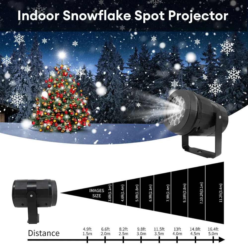 цена USB Power Christmas Snowflake Projector LED Fairy Lights Rotating Dynamic Snowflake Projection Lamp Xmas Wedding Party Decor