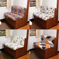 2pcs/set Elastic RV Dinette Cushions Covers Floral Print Spandex Armless Sofa Cover Camper Car Bench Cover Furniture Protector 1