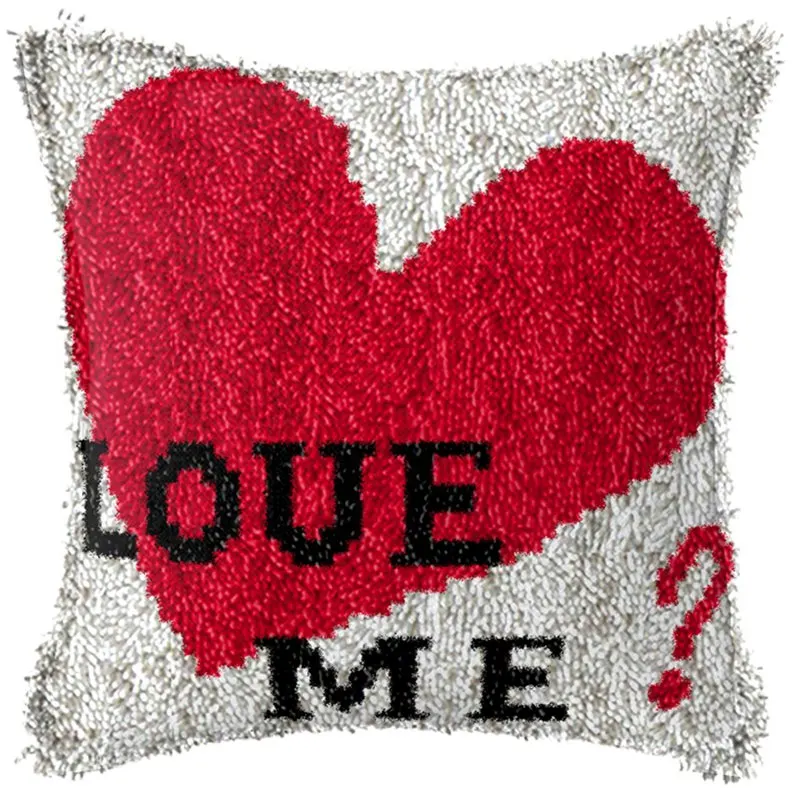 Rainbow Love Series Latch Hook Rug Kit Foamiran For Needlework Knitting Carpet Embroidery Pillow Set Cross Stitch Kit Smyrna DIY