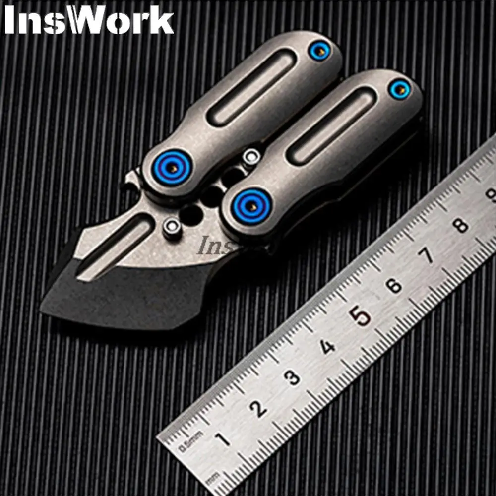 WANWU-EDC Compact Titanium Alloy Art Knife, Balisong 2.0, Unbladed Equipamento ao ar livre, Toy Presente