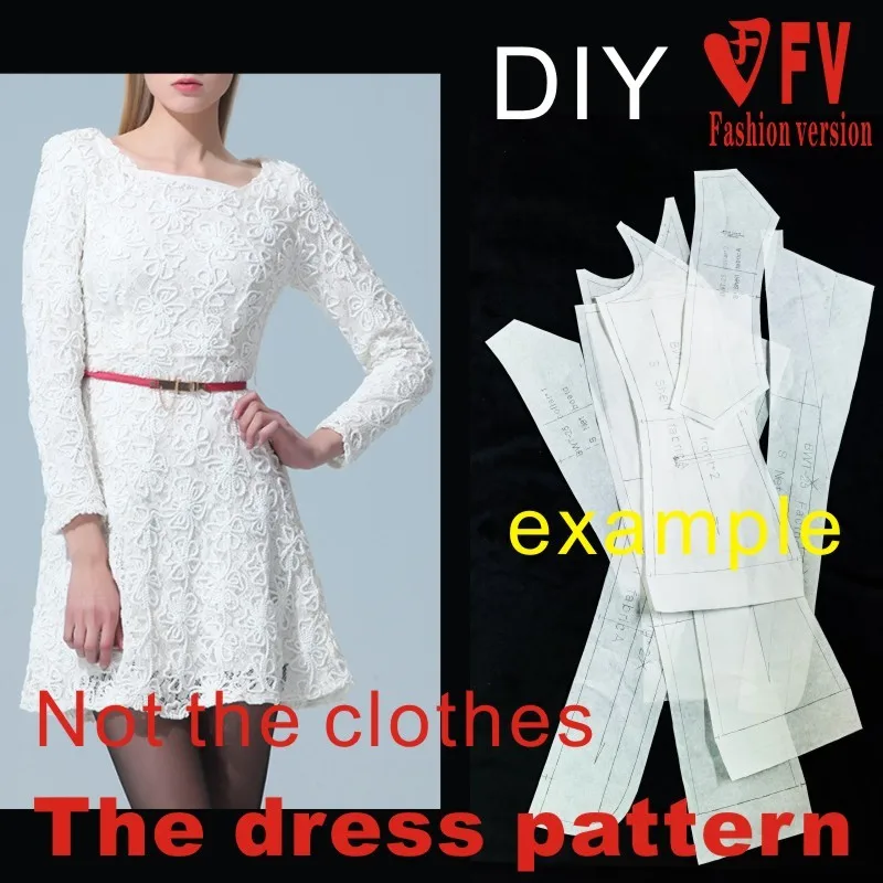 Clothing DIY The dress Dresses Sewing Pattern cutting drawing BLQ-18