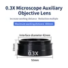 0.3X 0.5X 0.7X 2X 1X Barlow Lens 42mm Mounting Thread Microscopio Camera Objective Lens For 10A 120X 180X 300X Lens 3