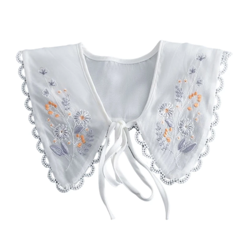 

Sweet Detachable Collar Embroidery Flower Removable Collar Shawl for Girls