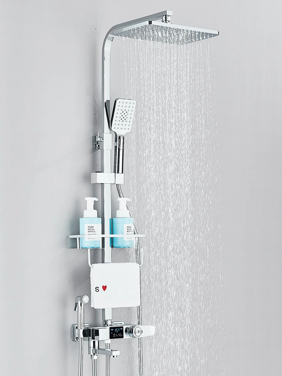 Shower faucet body with temperature control markings