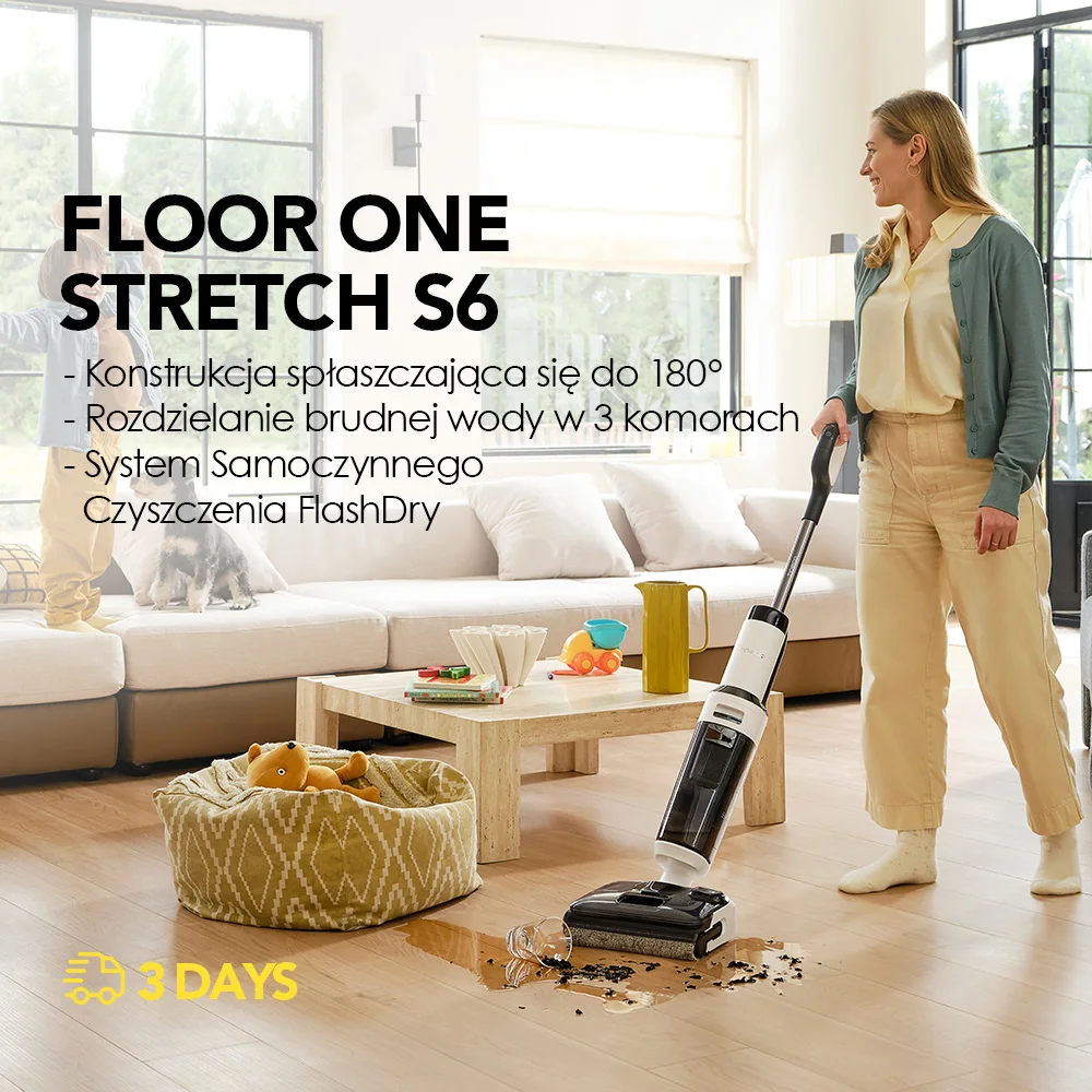 Tineco Floor One Stretch S6 Odkurzacz do mopowania na mokro i sucho z EU za $313.69 / ~1150zł
