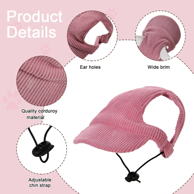 S678972c6a5094db88dbc908d173c8a215.jpg Pet Dog Hat with Ear Holes Adjustable Baseball Cap for Small Medium Big Dogs Cats Outdoor Walking Hiking Puppy Sun Hats Supplies