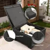 Outdoor Furniture 3-Piece Set Willow Terrace Furniture Segmented Sofa, Coffee Table with Storage, Non Slip Mat Waterproof Cover 5