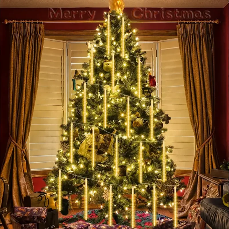 Description Picture 6 of item1/2/3/4 PCS Outdoor Fairy Garland Garden Lights Meteor Shower LED String Light Holiday Wedding Party Christmas Tree Decoration