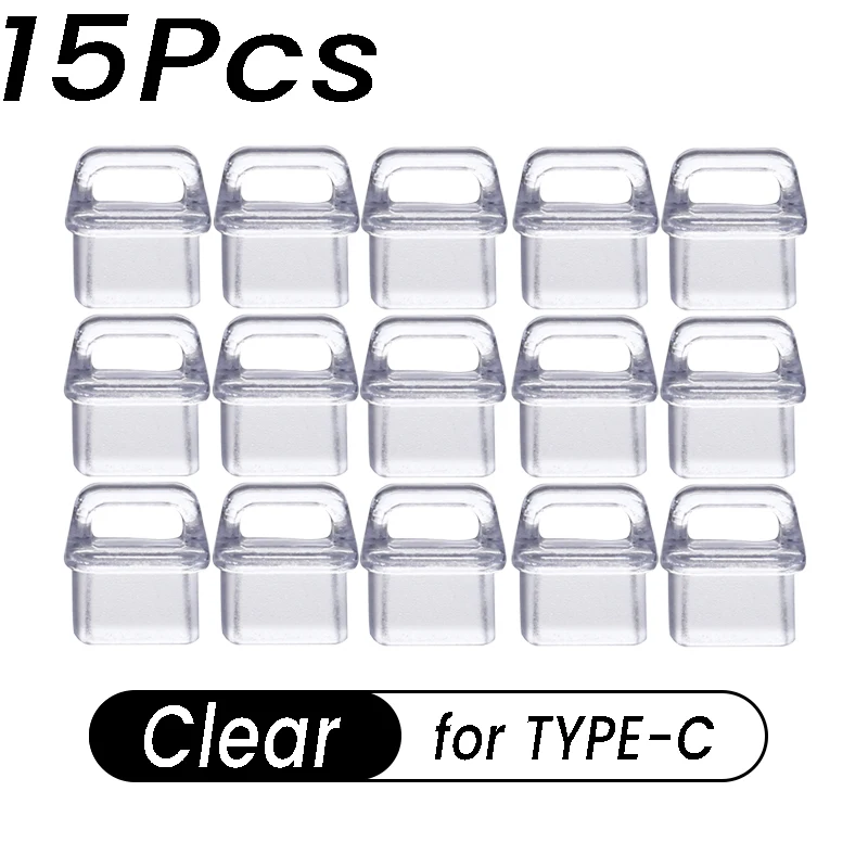 Universal Soft USB-C Port Cover with Easy Grip Dustproof Plugs