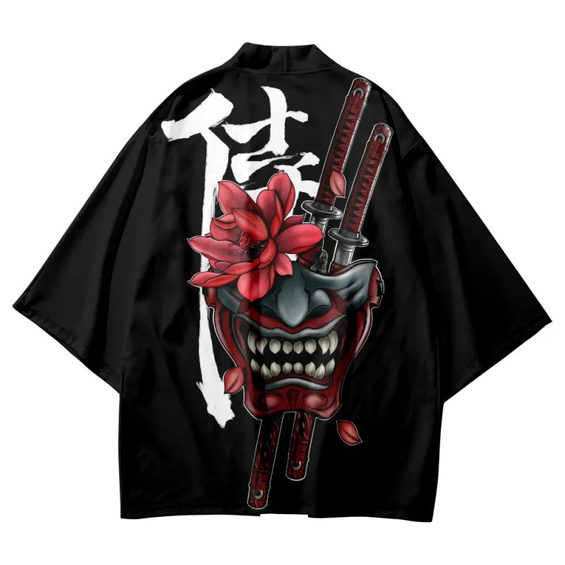 

Kimono Streetwear Cat Samurai Cardigan Harajuku Robe Men Women Ukiyo-e Cosplay Clothes Summer Beach Japanese Clothing