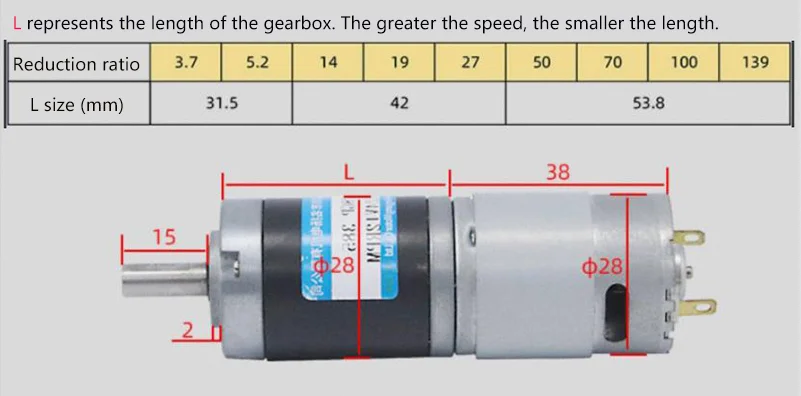 120kg. Cm 12v24v DC miniatur micro reduktion motor kleine motor 28GP-385 planeten low-speed getriebe elektrische – Detail 5