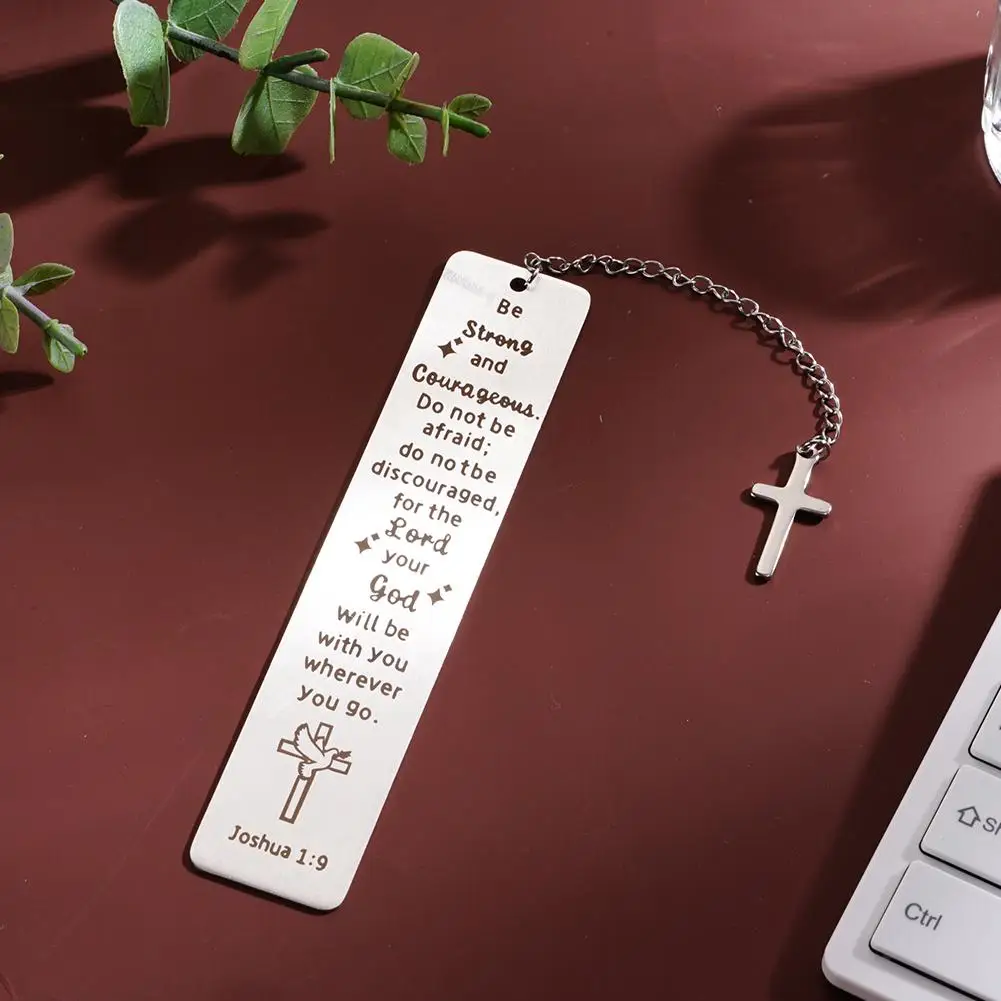 Creative Metal Bookmark With Cross Pendant Inspirational Day Student Stationery Page Reading Book Mark Teacher's Book Gifts K0J9