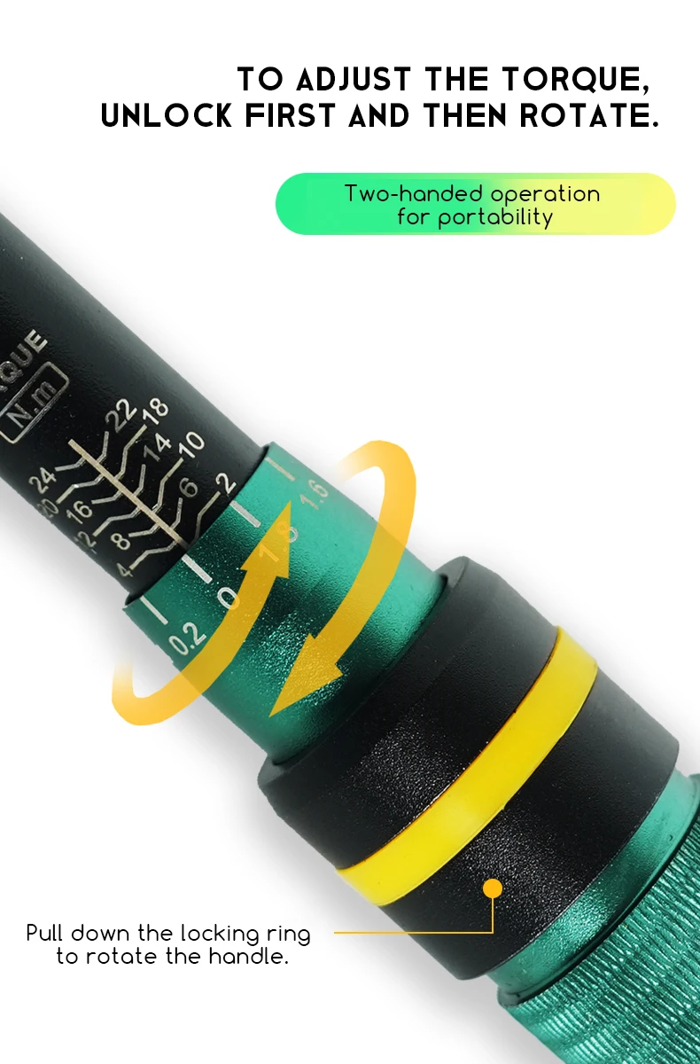 ThinkRider Fahrrad-Drehmomentschlüssel-Set, 1/4 Zoll, 2–24 Nm, Dual-Richtung, Fahrrad-Inbusschlüssel, Werkzeug, Steckschlüssel, Pro-Motorrad-Reparatursatz – Detail 8