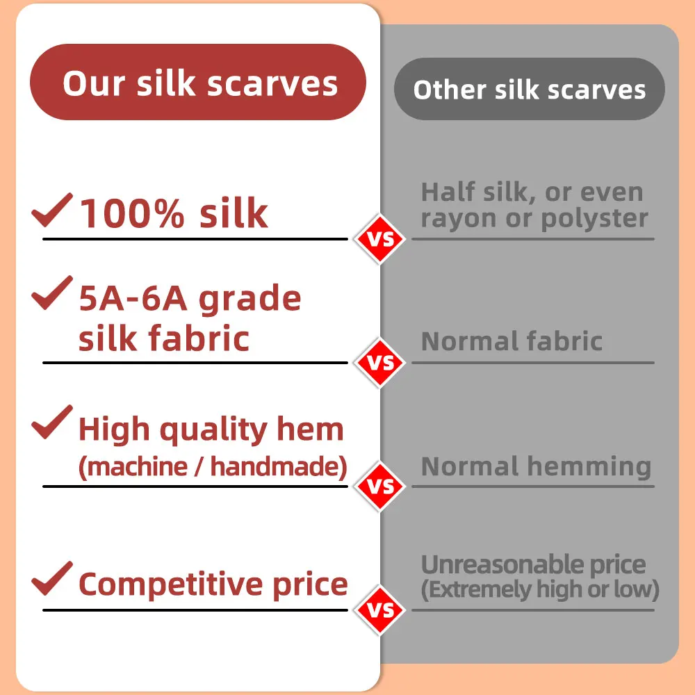 53cm 100% Pure Silk Bandana Women Handkerchief Strawberry Female Hair Scarf Kids Gift Natural Silk Square Headband Bulk Present 6