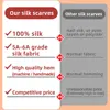 53cm 100% Pure Silk Bandana Women Handkerchief Strawberry Female Hair Scarf Kids Gift Natural Silk Square Headband Bulk Present 6