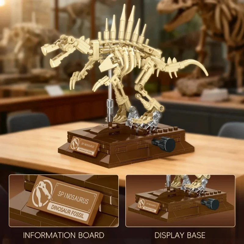Dinosaur Fossil Building Blocks Set - DIY T-Rex Ornament, Perfect Gift