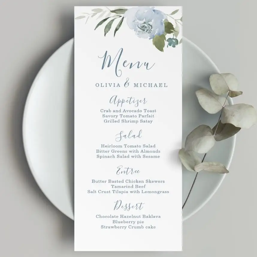 Christening Menu Cards 20pcs Menu Cards for Wedding Personalized Wedding Menu Card Wedding Card Restaurant Card christening menu cards