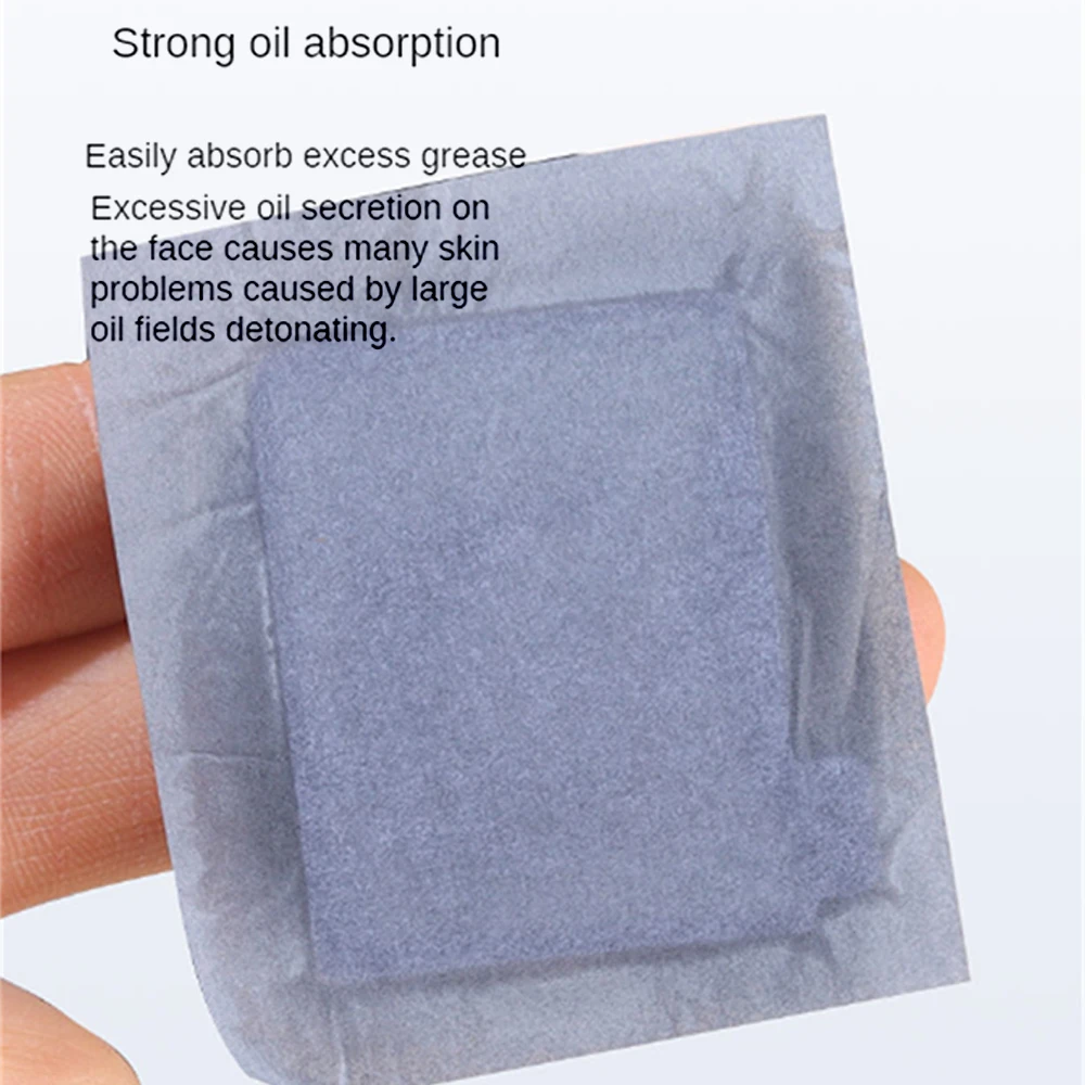 Storage Oil Absorption Refreshing Bamboo Charcoal Mirror Oil Absorbing Paper Convenient Face Blotting Paper With Powder Puff