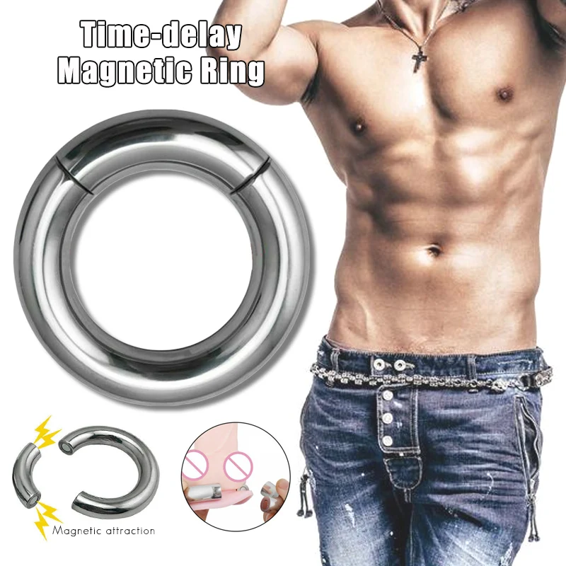 

Stainless Steel Metal Men's Semen Cock Ring Adult Sex Scrotum Binding Ejaculation Delay Device Glans Erection Sperm Locking Ring