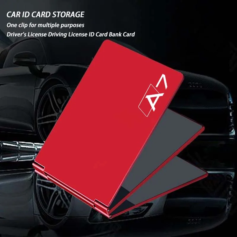 

Car Driver'S License Cover Metal Key Card ID Bag DIY For Audi A7 A6 A5 A4 A3 A8 8V 2014-2020 Accessories 2023 Logo Decoration