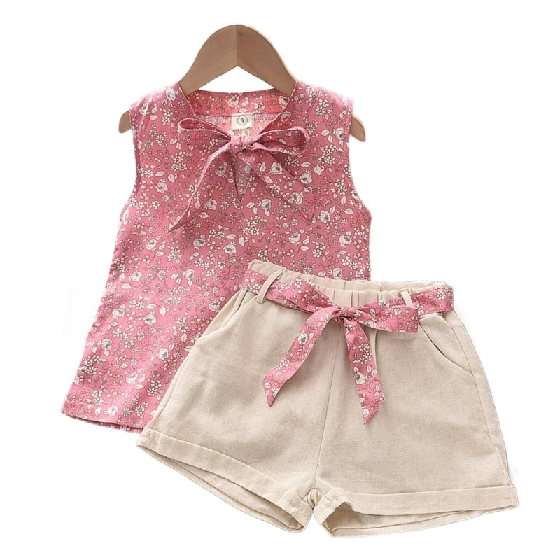 New Summer Baby Girls Clothes Children Sleeveless Vest Shorts 2Pcs/Sets Toddler Clothing Infant Fashion Costume Kids Tracksuits 1