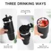 Tyeso Tumbler with Handle Straw Lid Insulated Stainless Steel Double Walled Vacuum Water Bottle Home Sport Travel for Hot Cold 3