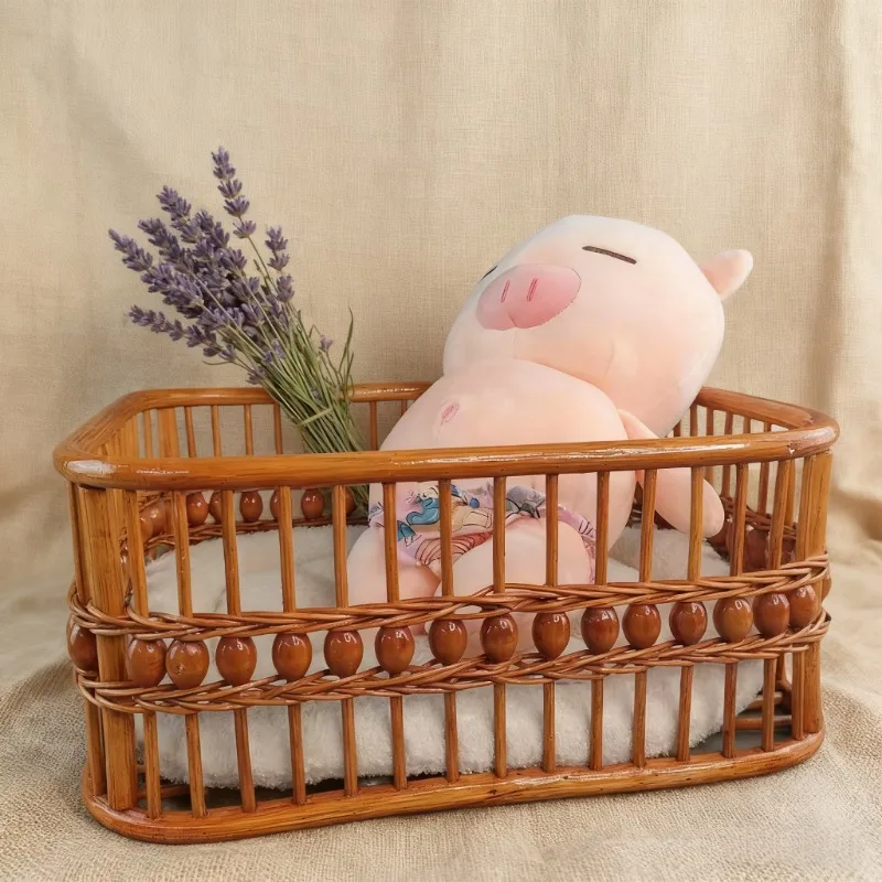 Newborn Studio Photography Props 1pc Retro Rattan Woven Handmade Basket Scene Accessories Shooting Assistance Tools for Studio