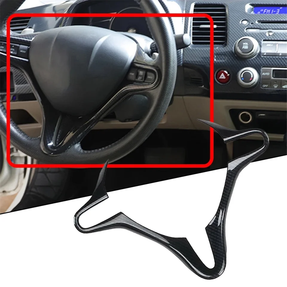MEWANT Glossy Carbon Fiber PU Lederen Hand Naaien Auto Stuurhoes voor Honda Civic 11 2022