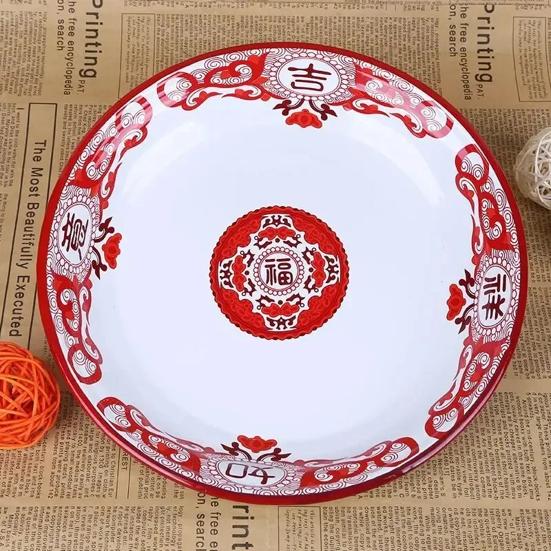 Porcelain Dinner Plate Large Capacity Floral Pattern Graceful Appetizer Food Enamel Dish Kitchen Supplies Soup Noodle Bowl Ins
