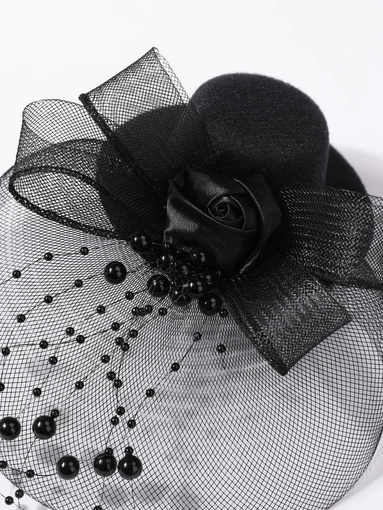 Retro-Qipao-Abend-Party-Kopfbedeckung mit chinesischem Stil, eleganter Schleier der Republik China-Berühmtheit, Netzstoff, kleiner Zylinder, Kleid, Hai – Detail 2