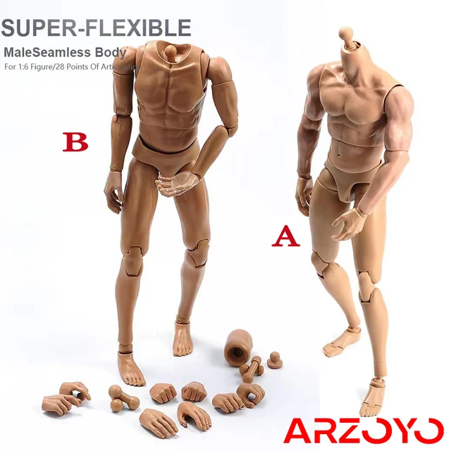 1:6 Scale Flexible Seamless Jointed-Figure Muscular Male Soldier Body  Action Figures for 12inch Figure