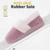 Comwarm Winter Knit Fur Slippers For Women Fleece Lined Plush Slippers With Memory Foam Soft Comfort Warm House Fuzzy Slides 5