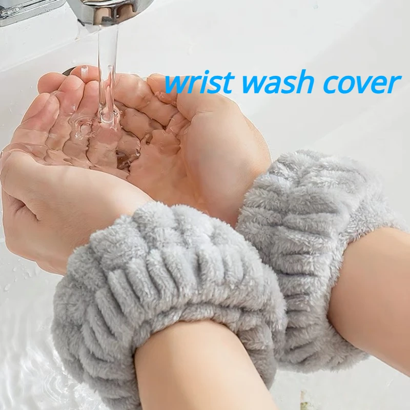 2Pcs Wrist Spa Washband Microfiber Wash Towel Band Wristband Scrunchies for Washing Face Absorbent Sweatband Soft Headbands Set